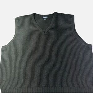 KingSize Men's Big & Tall Shaker Knit V-Neck Sweater Vest 3X Black